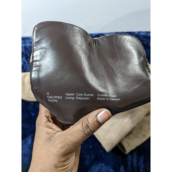 Sole Society knee high boots sz 8 cow suede leather shoes taupe brown tan tall - Picture 7 of 9